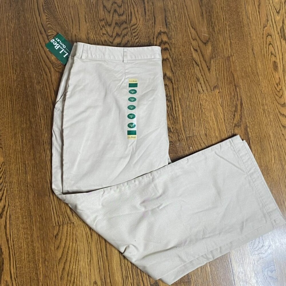 L.L. Bean Classic Fit Flannel lined khaki pants size 20P NEW women's - Picture 6 of 6